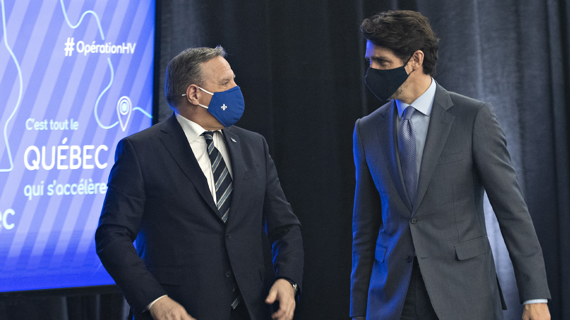 Réunion du 22 mars entre François Legault et Justin Trudeau à Trois-Rivières.