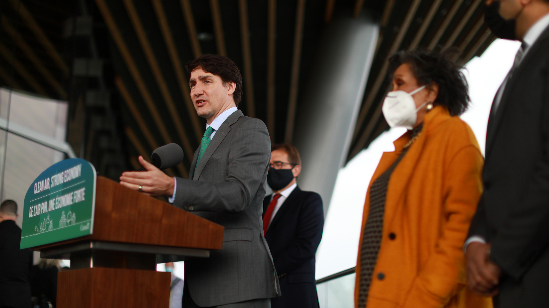 Justin Trudeau lors du dévoilement de son plan climatique à Vancouver le 29 mars.