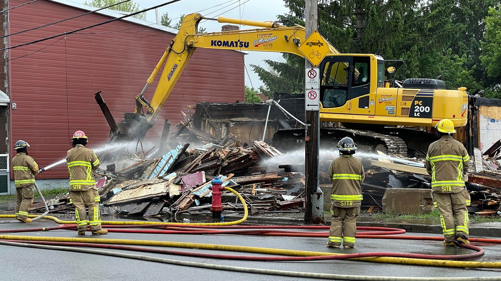 L'incendie a ravagé l'ancien restaurant Saint-Germain à Trois-Rivières