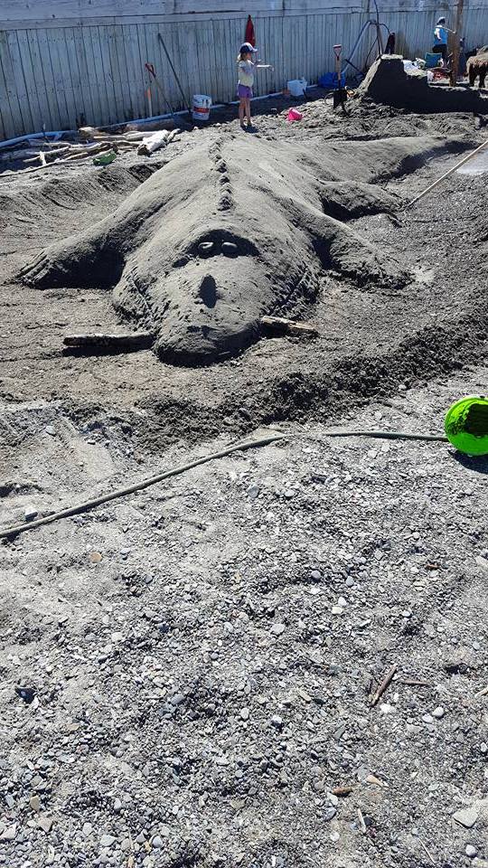 Sculpture de sable sur la plage de Sainte-Luce