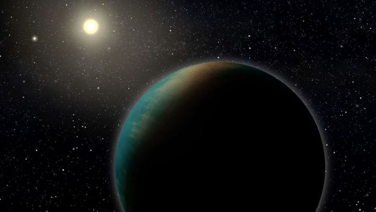 Un rendu artistique de l'exoplanète TOI-1452 b.