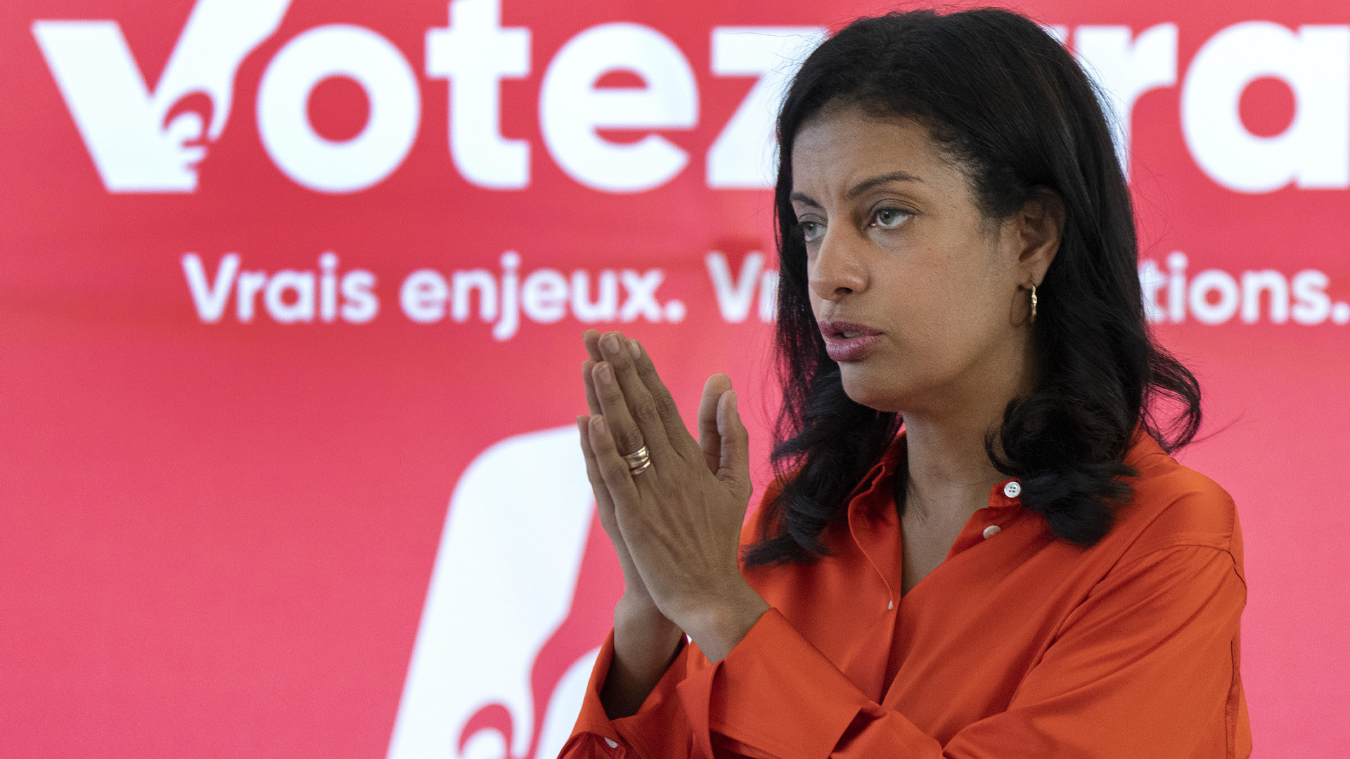 Dominique Anglade, s'adresse à ses partisans lors de sa campagne le vendredi 30 septembre 2022 à Greenfield Park, au Québec.