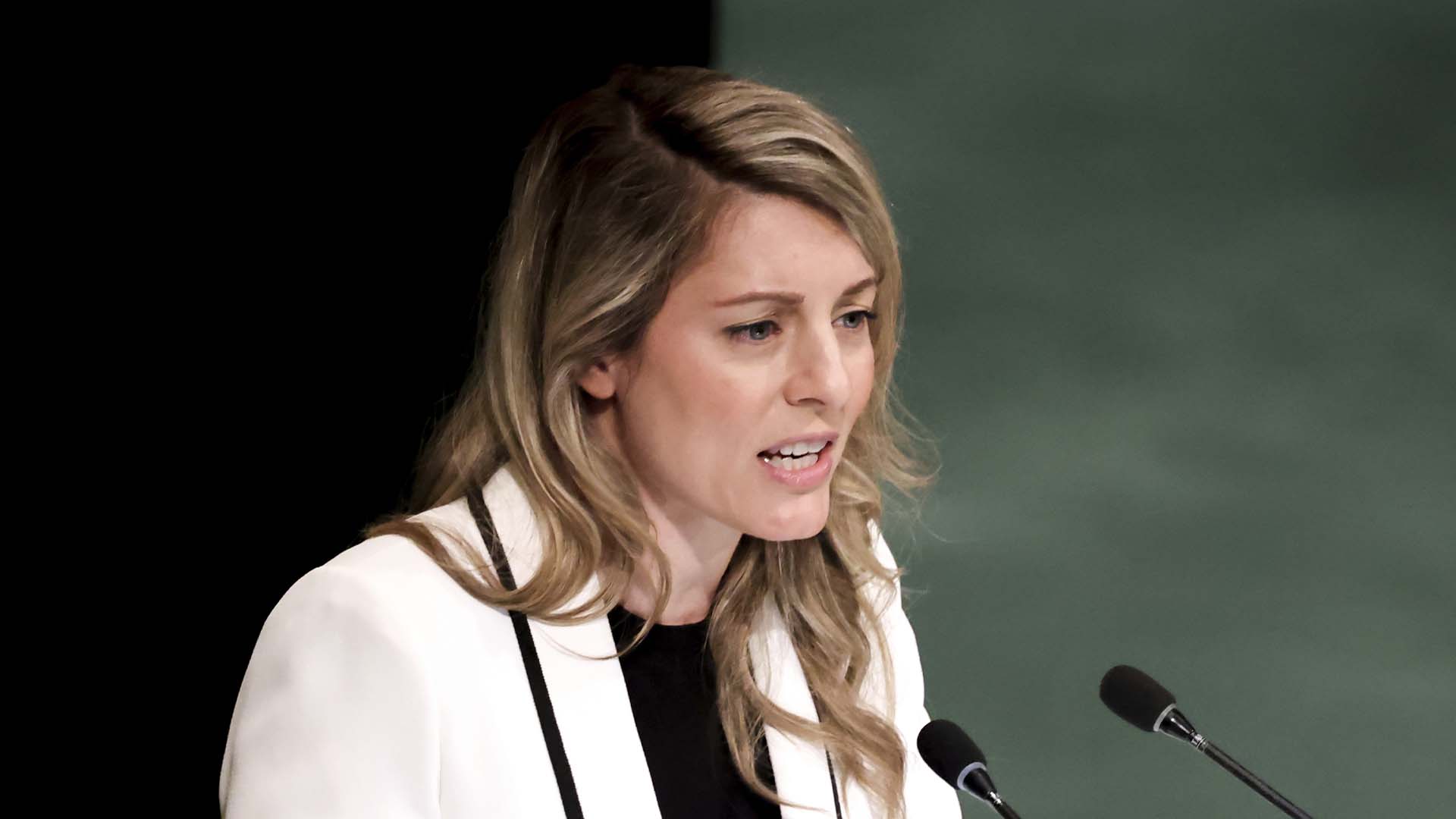 La ministre des Affaires étrangères du Canada, Mélanie Joly, s'exprime lors d'une session devant l'Assemblée des Nations Unies en septembre 2022.