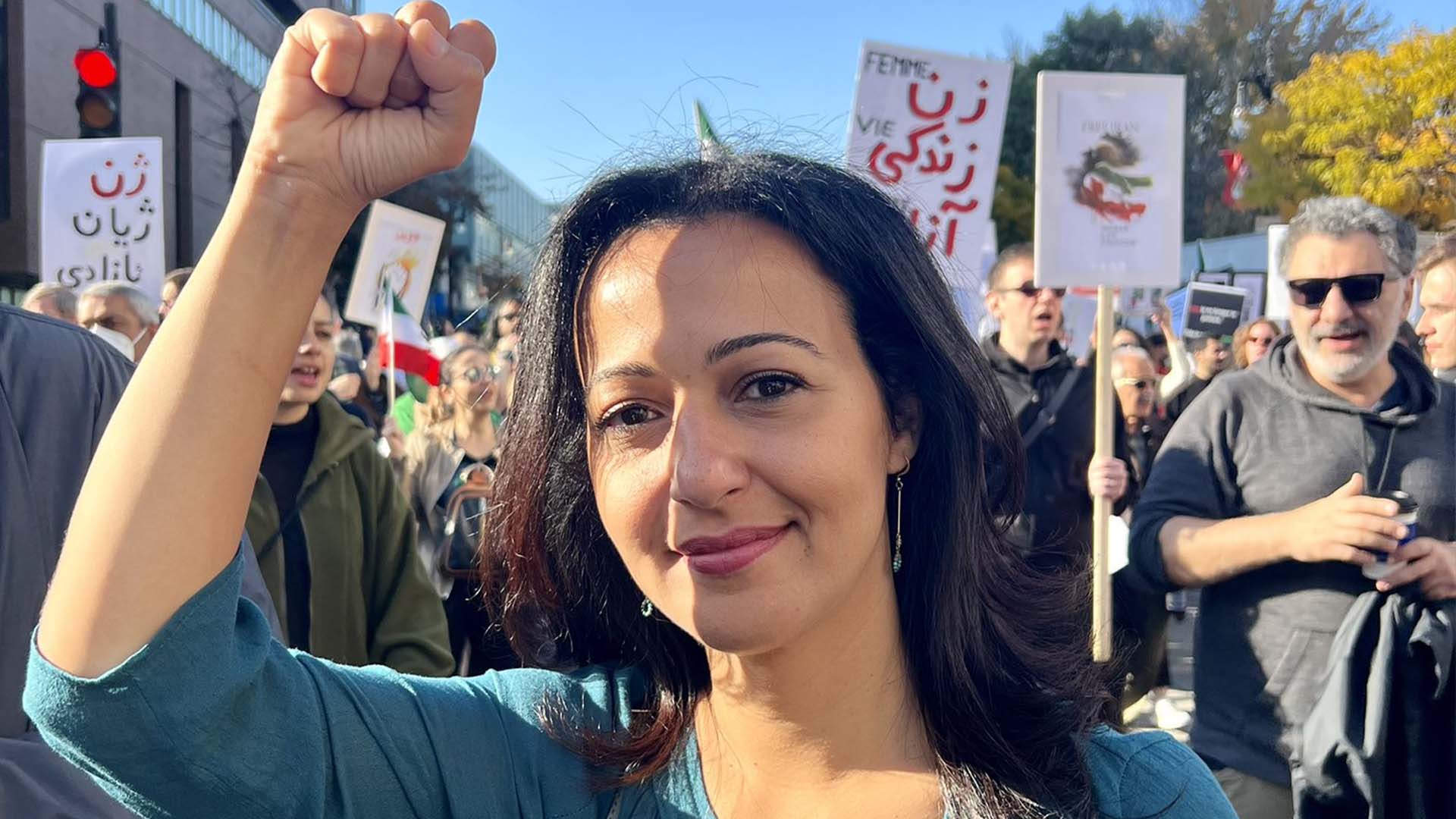 La députée solidaire de Mercier, Ruba Ghazal, a également participé à la manifestation samedi, à Montréal.