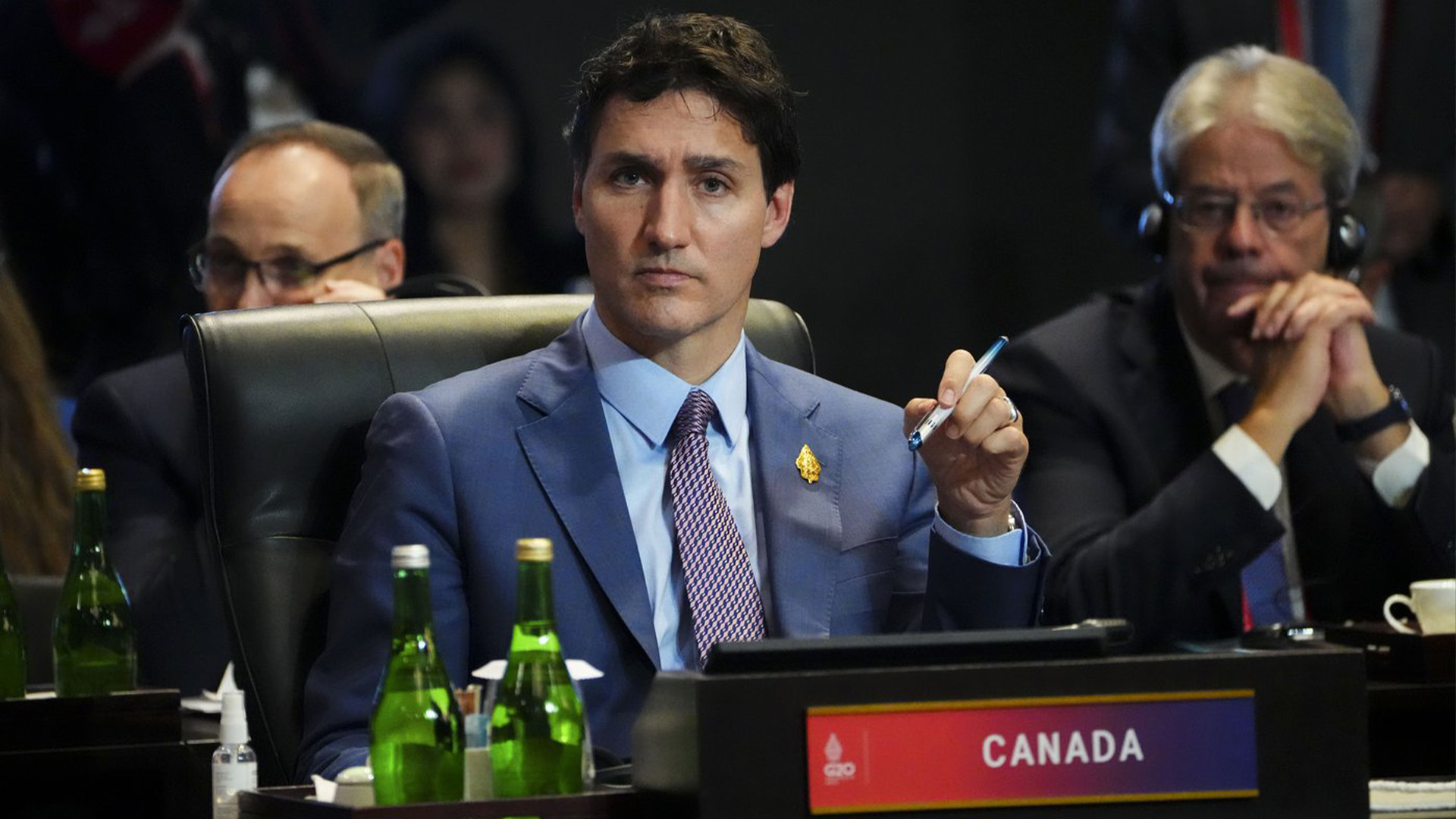Le Premier ministre canadien Justin Trudeau participe à la première séance de travail du sommet des dirigeants du G20 à Nusa Dua, Bali, Indonésie, le mardi 15 novembre 2022.