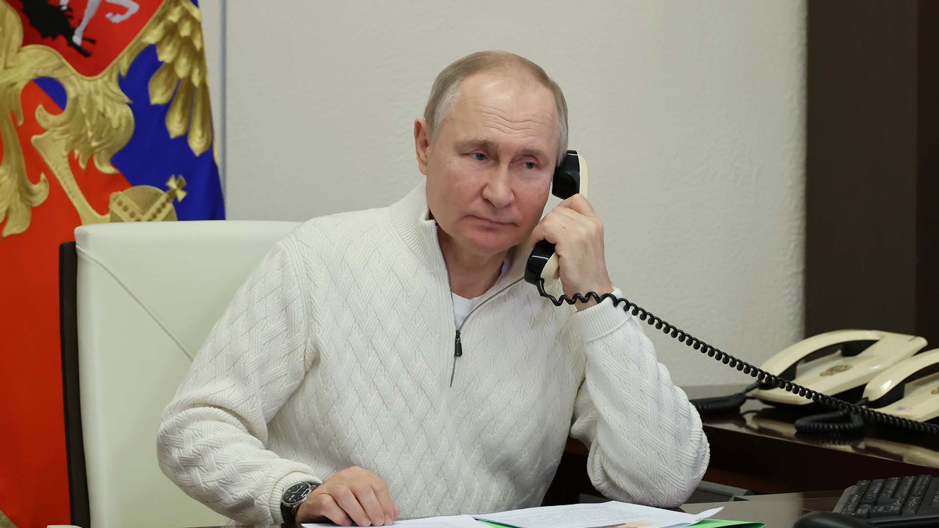 Vladimir Poutine dans sa résidence en Russie, le 5 janvier 2023.