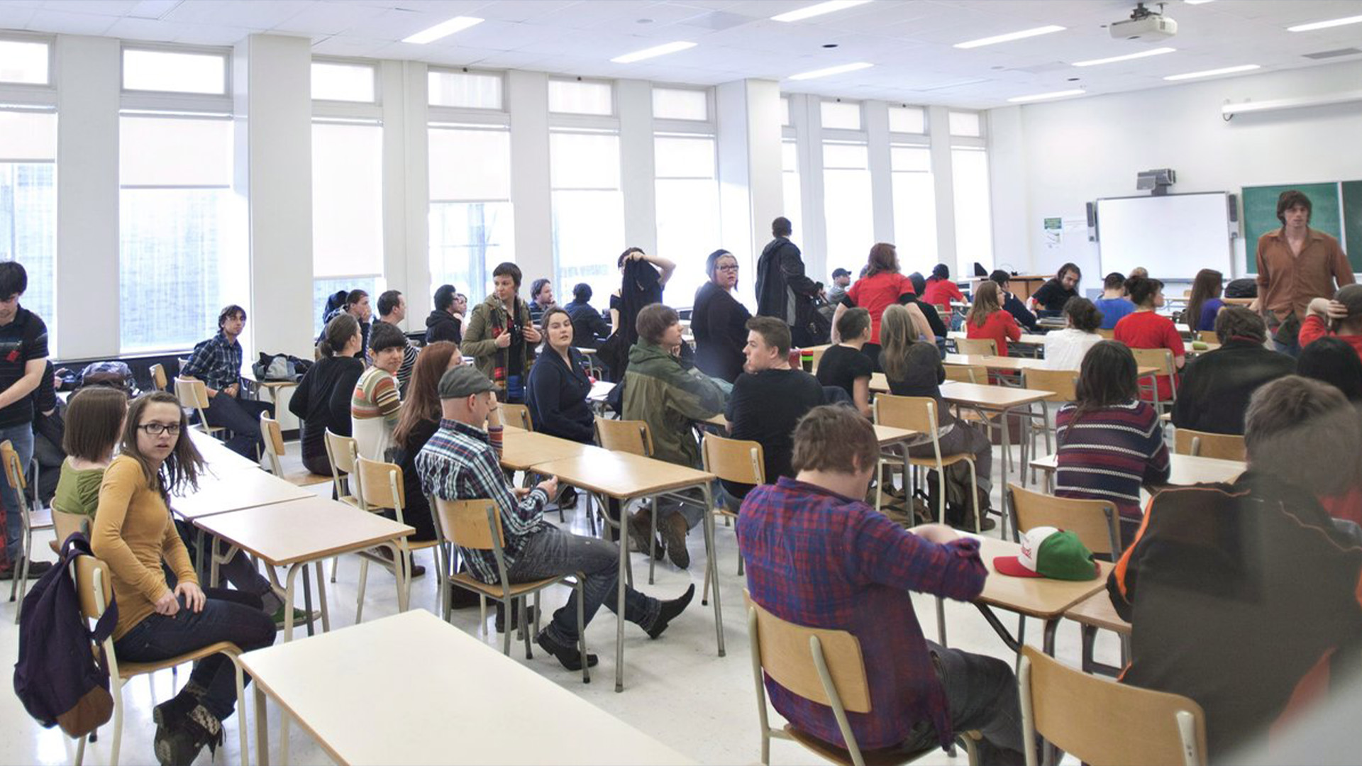 Des étudiants de l'Université Laval suivent leur cours d'anthropologie le mardi 3 avril 2012 à l'Université Laval à Québec.