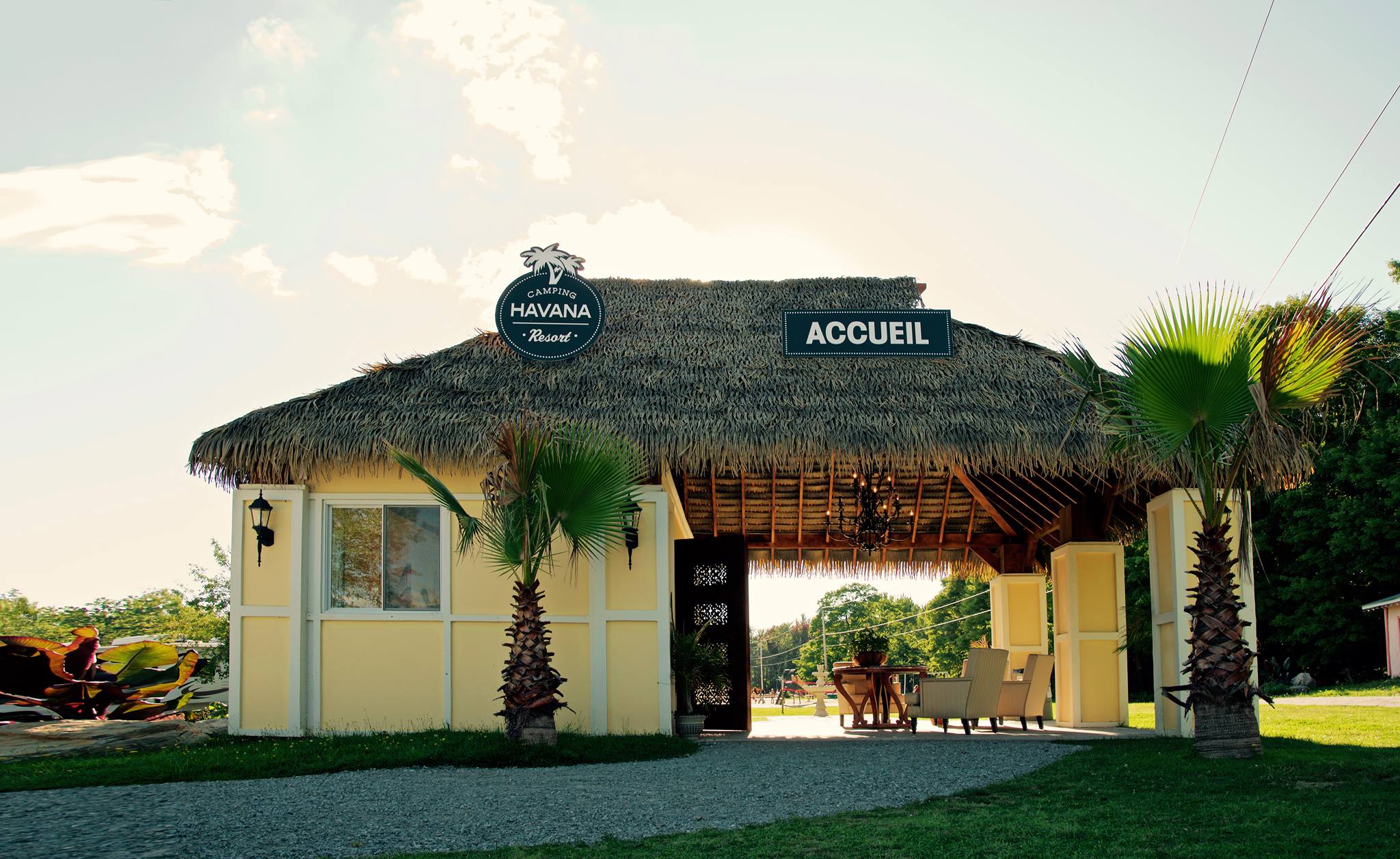 L'accueil du camping Havana Resort, à Maricourt, en Estrie, lors de la période estivale.