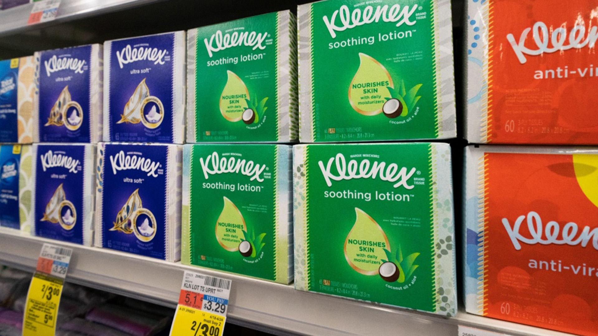 Les mouchoirs Kleenex retirés des étagères au Canada