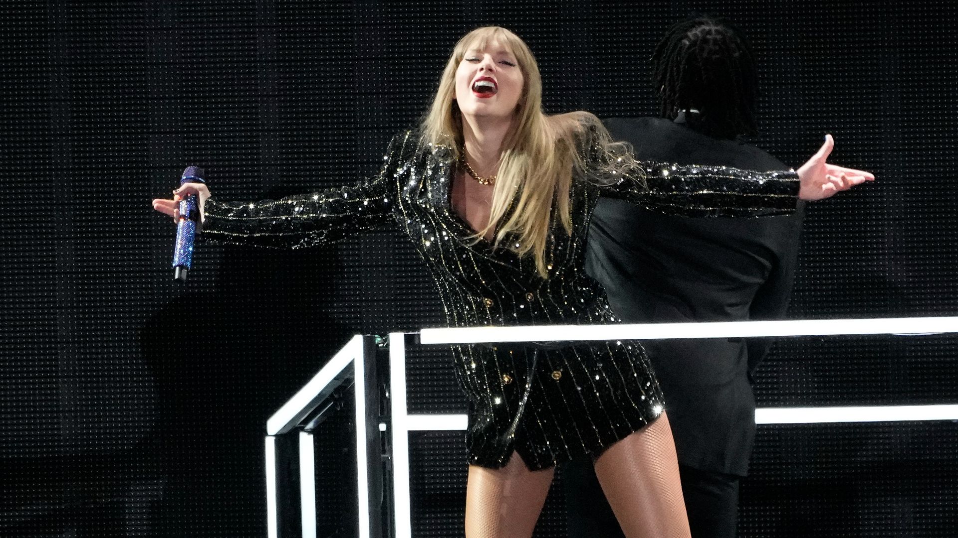 Taylor Swift en spectacle à Los Angeles, le 7 août 2023.