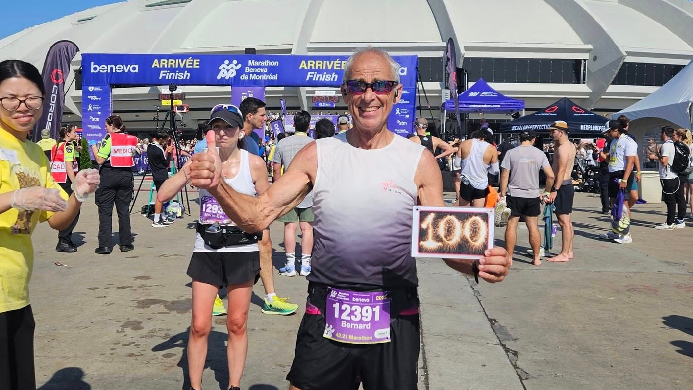 Bernard Rancourt compte 100 marathons à son actif.