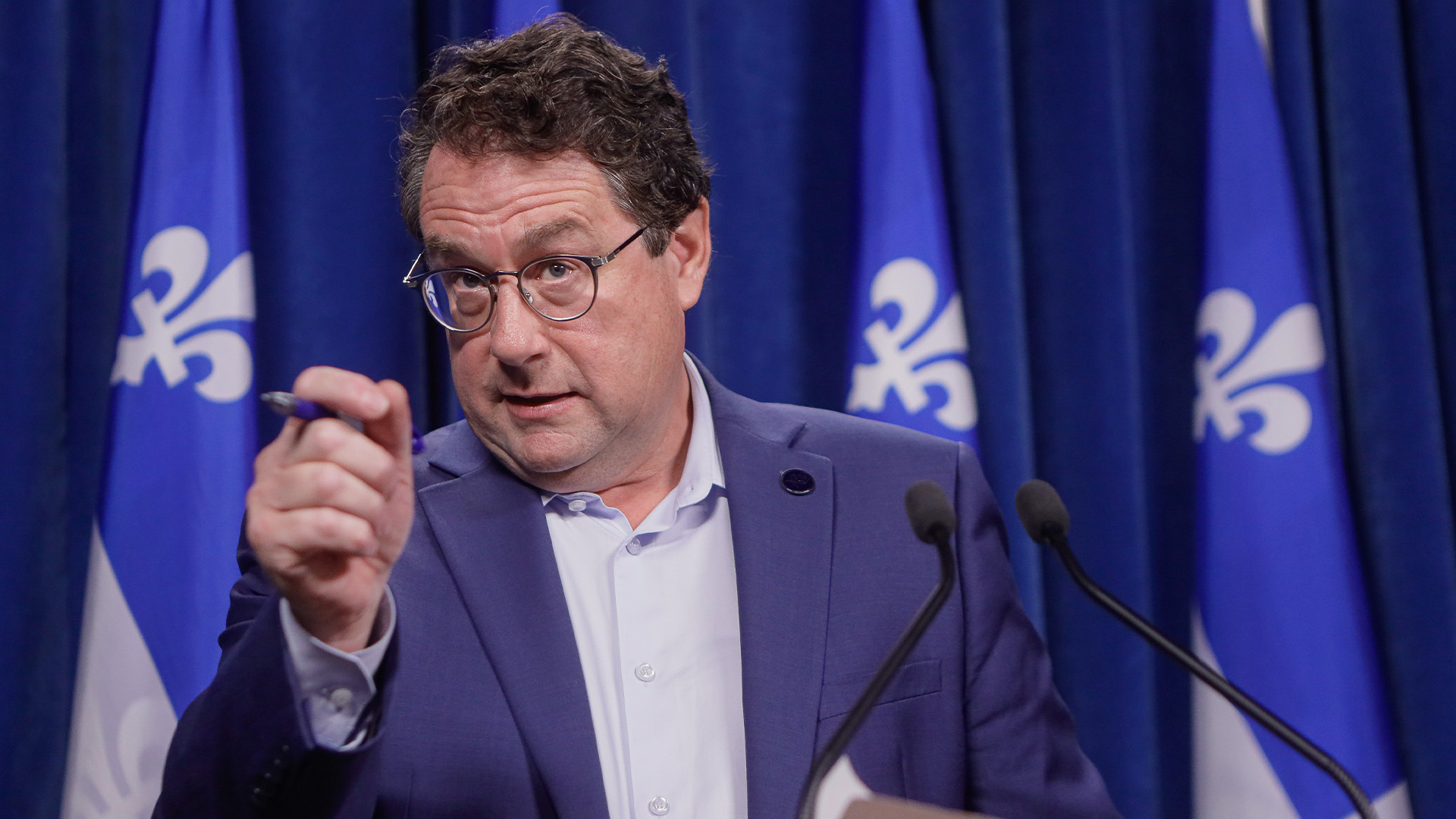 Le ministre de l'Éducation du Québec, Bernard Drainville, le mercredi 23 août 2023, à l'Assemblée législative de Québec.