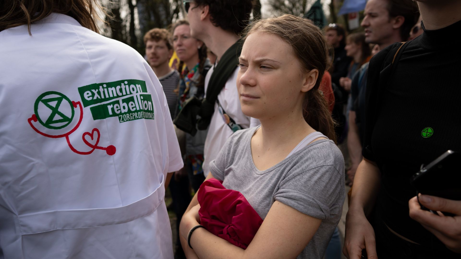 Greta Thunberg werd gearresteerd tijdens een protest in Nederland