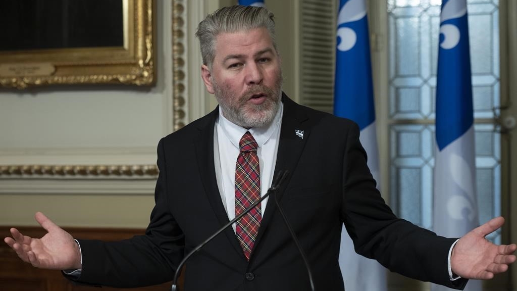 Le député de Matane-Matapédia, Pascal Bérubé, lors d'un point de presse à Québec en décembre 2022.