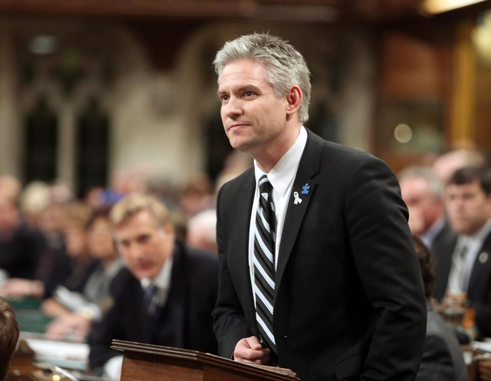 Conservative MP Mike Lake stands in the to deliver a statement in House of Commons before Question Period on Parliament Hill in Ottawa, Wednesday March 27, 2013. THE CANADIAN PRESS/ Fred Chartrand