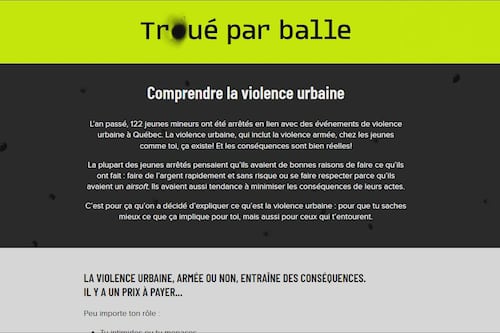 «Troué par balle»: le SPVQ lance sa campagne de prévention contre la violence urbaine chez les jeunes