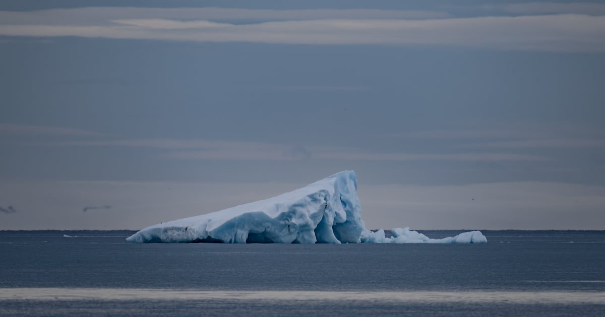 Photo : noovo.info Vue d'un petit iceberg lors de la 5e expédition nationale de recherche scientifique dans l'Arctique à 82 degrés de latitude