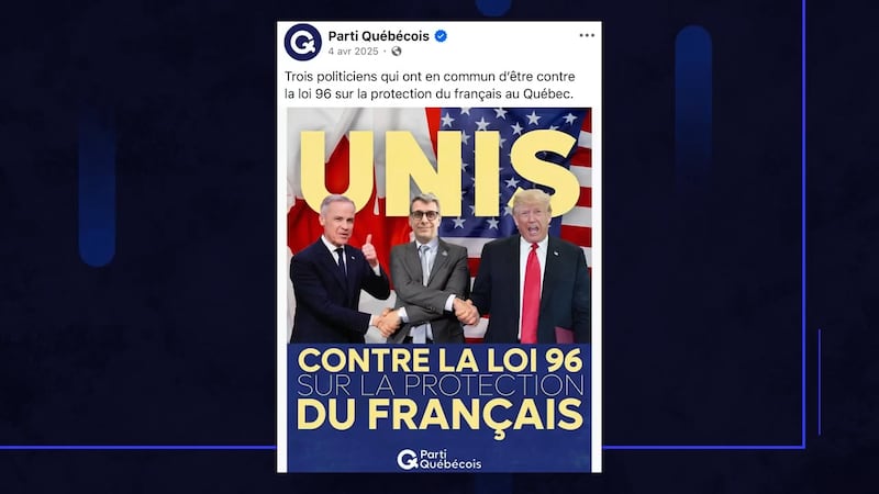 Publicité du PQ en avril 2025 dans le cadre de l'élection partielle dans Arthabaska-L’Érable.