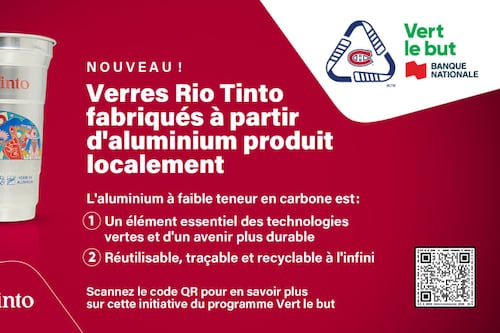 Des nouveaux verres en aluminium de Rio Tinto au Centre Bell