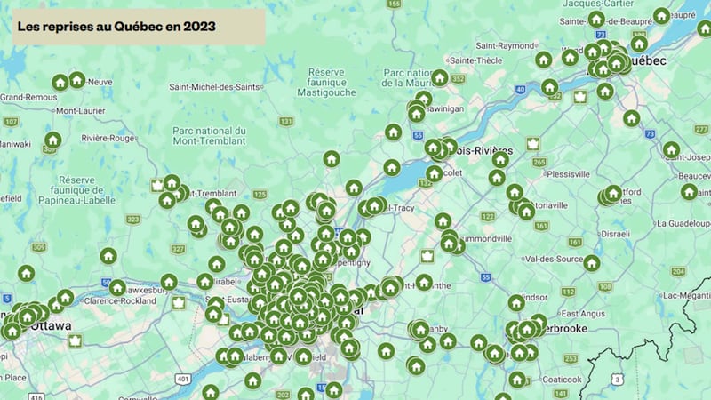 Les reprises de logement au Québec en 2023.
