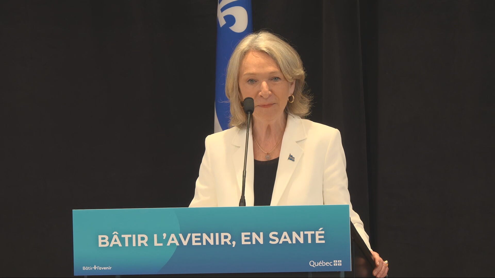 La ministre de la Santé Sonia Bélanger, fait une annonce concernant l'Hôpital général juif et Santé Québec Centre-Ouest de l'Île de Montréal - Universitaire, mardi 14 juillet 2026.