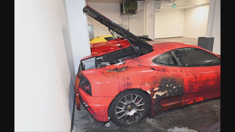 Une caméra a filmé l’explosion d’une voiture de Luc Poirier chez un concessionnaire Ferrari