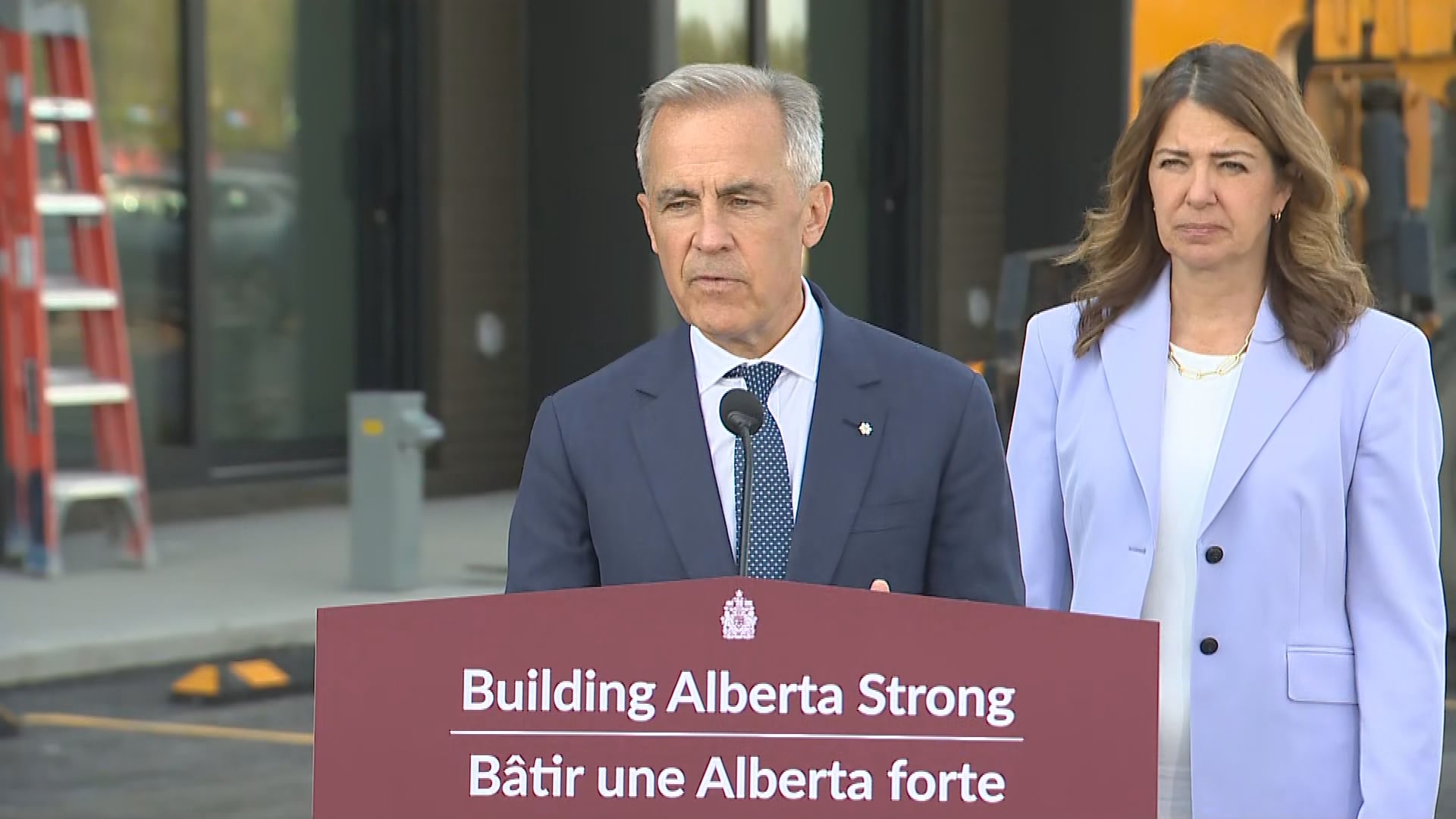 Mark Carney makes a housing infrastructure announcement in Red Deer on July 29, 2026. (CTV News)