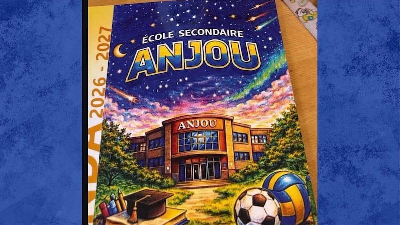 La page de couverture de l'agenda scolaire de l'école secondaire Anjou a subi des critiques sur le Web, alors que plusieurs croient que l'IA a été utilisée.