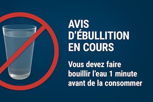 Avis d'ébullition de l'eau à Saint-Jean-sur-Richelieu