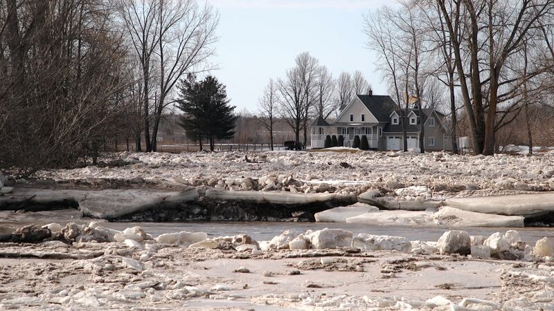 Un embâcle s’est formé sur la rivière Bécancour, 10 mars 2026.