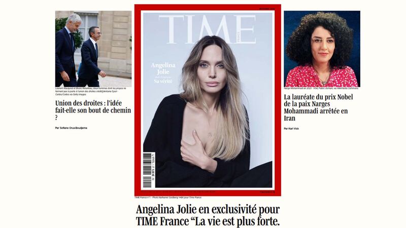 L’actrice américaine Angelina Jolie dévoile les cicatrices de sa double mastectomie, qui en a fait une figure de la lutte contre le cancer, dans le premier numéro de Time France, l’édition française du célèbre magazine américain lancée cette semaine.
