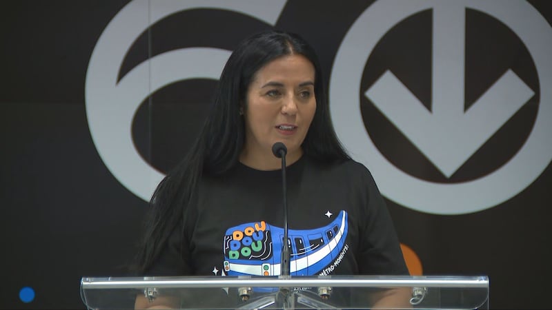 La mairesse de Montréal, Soraya Martinez Ferrada, dévoile la programmation du 60e anniversaire du métro de Montréal, 18 août 2026.