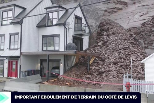 Important éboulement de terrain à Lévis