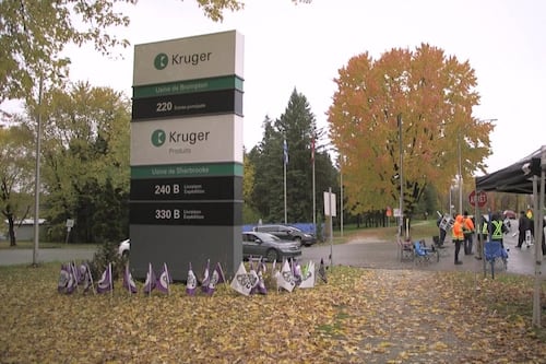 Grève à l'usine Kruger de Brompton